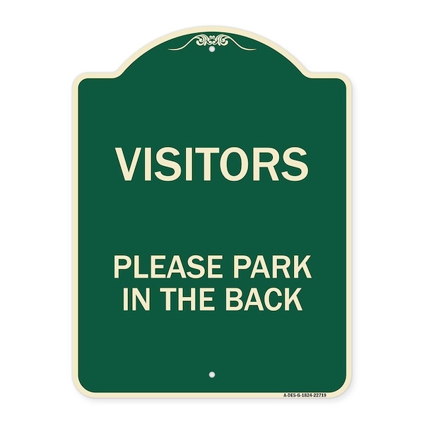 Signmission Visitors Please Park in the Back Heavy-Gauge Aluminum Architectural Sign, 24" x 18", G-1824-22719 A-DES-G-1824-22719 - main